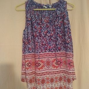 Gap Boho Floral Print Sleeveless Blouse